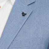 Sacou bărbăți cu croială slim fit albastru deschis