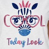 Tricou damă cu imprimeu zebra și mesaj grafic alb