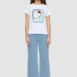 Tricou femei alb MDM din bumbac cu imprimeu grafic