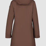 Geacă femei Luhta Iskola lungă impermeabilă cu glugă maro