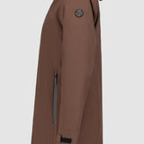 Geacă femei Luhta Iskola lungă impermeabilă cu glugă maro