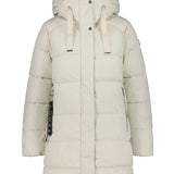 Geacă femei Luhta Flygar matlasată cu glugă, maro, negru, crem