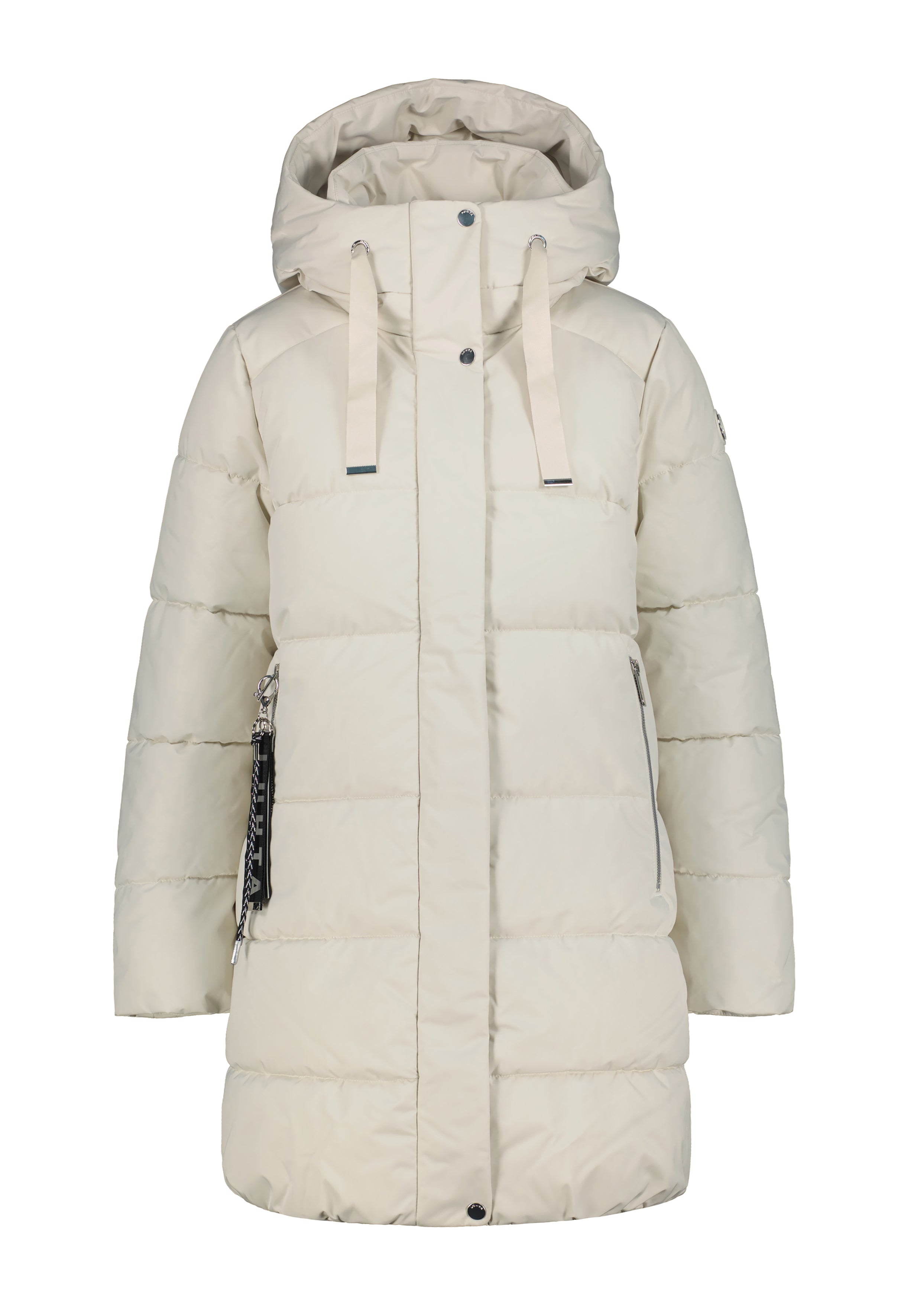 Geacă femei Luhta Flygar matlasată cu glugă, maro, negru, crem