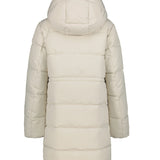 Geacă femei Luhta Flygar matlasată cu glugă, maro, negru, crem