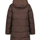 Geacă femei Luhta Flygar matlasată cu glugă, maro, negru, crem