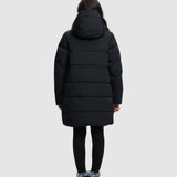 Geacă femei Luhta Flygar matlasată cu glugă, maro, negru, crem