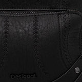 Rucsac damă Desigual structurat din piele ecologică, negru