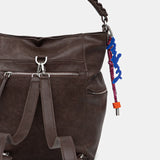 Rucsac damă Desigual cu compartimente multiple din piele ecologică, maro