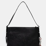 Poșetă damă Desigual cu textură structurată din piele ecologică, negru