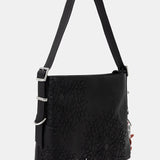 Poșetă damă Desigual cu textură structurată din piele ecologică, negru