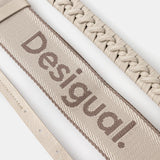 Poșetă damă Desigual cu textură structurată din piele ecologică, crem