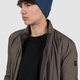 Căciulă bărbați tricotată rib din lână, albastru/maro