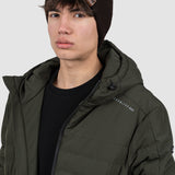 Căciulă bărbați tricotată rib din lână, albastru/maro