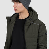 Căciulă bărbați tricotată rib cu margine întoarsă gri