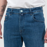 Pantaloni bărbați slim fit denim albastru mediu
