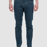 Pantaloni bărbați slim fit denim bleumarin