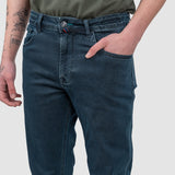 Pantaloni bărbați slim fit denim bleumarin