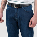 Pantaloni bărbați slim fit denim albastru clasic