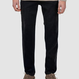 Pantaloni barbati slim fit din bumbac negru cu elastan