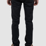 Pantaloni barbati slim fit din bumbac negru cu elastan