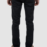 Pantaloni barbati slim fit din bumbac negru cu elastan