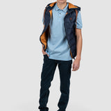 Pantaloni bărbați slim fit din bumbac kaki cu elastan