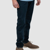 Pantaloni bărbați slim fit din bumbac kaki cu elastan