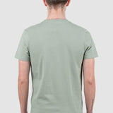Tricou bărbați mint din bumbac elastic cu guler rotund