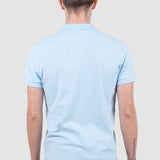 Tricou polo bărbați slim fit bumbac stretch albastru