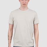 Tricou bărbați slim fit crem din bumbac elastic