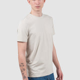 Tricou bărbați slim fit crem din bumbac elastic