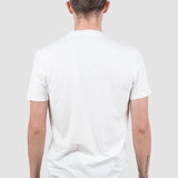 Tricou bărbați slim fit alb din bumbac elastic