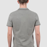 Tricou polo bărbați slim fit kaki cu guler contrast