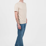 Tricou bărbați regular fit crem din bumbac