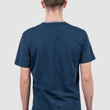Tricou bărbați regular fit bumbac cu guler rotund bleumarin