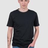 Tricou bărbați regular fit bumbac guler rotund negru