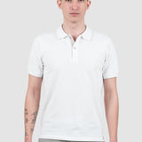 Tricou polo bărbați slim fit bumbac stretch alb