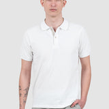 Tricou polo bărbați slim fit bumbac stretch alb