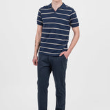 Pantaloni bărbați slim fit bumbac elastic bleumarin