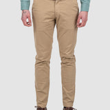 Pantaloni bărbați slim fit bumbac elastic camel