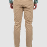 Pantaloni bărbați slim fit bumbac elastic camel