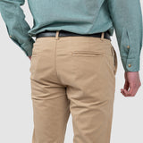Pantaloni bărbați slim fit bumbac elastic camel