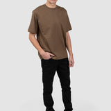 Tricou bărbați din bumbac maro regular fit