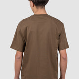 Tricou bărbați din bumbac maro regular fit