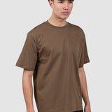 Tricou bărbați din bumbac maro regular fit