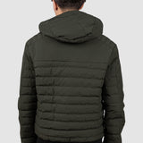Geacă bărbați matlasată cu glugă kaki