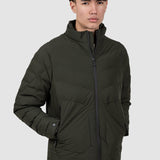 Geacă bărbați matlasată cu guler înalt kaki