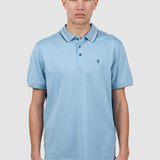 Tricou polo bărbați din bumbac albastru cu logo