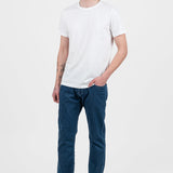 Pantaloni bărbați slim fit denim albastru mediu