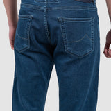 Pantaloni bărbați slim fit denim albastru mediu
